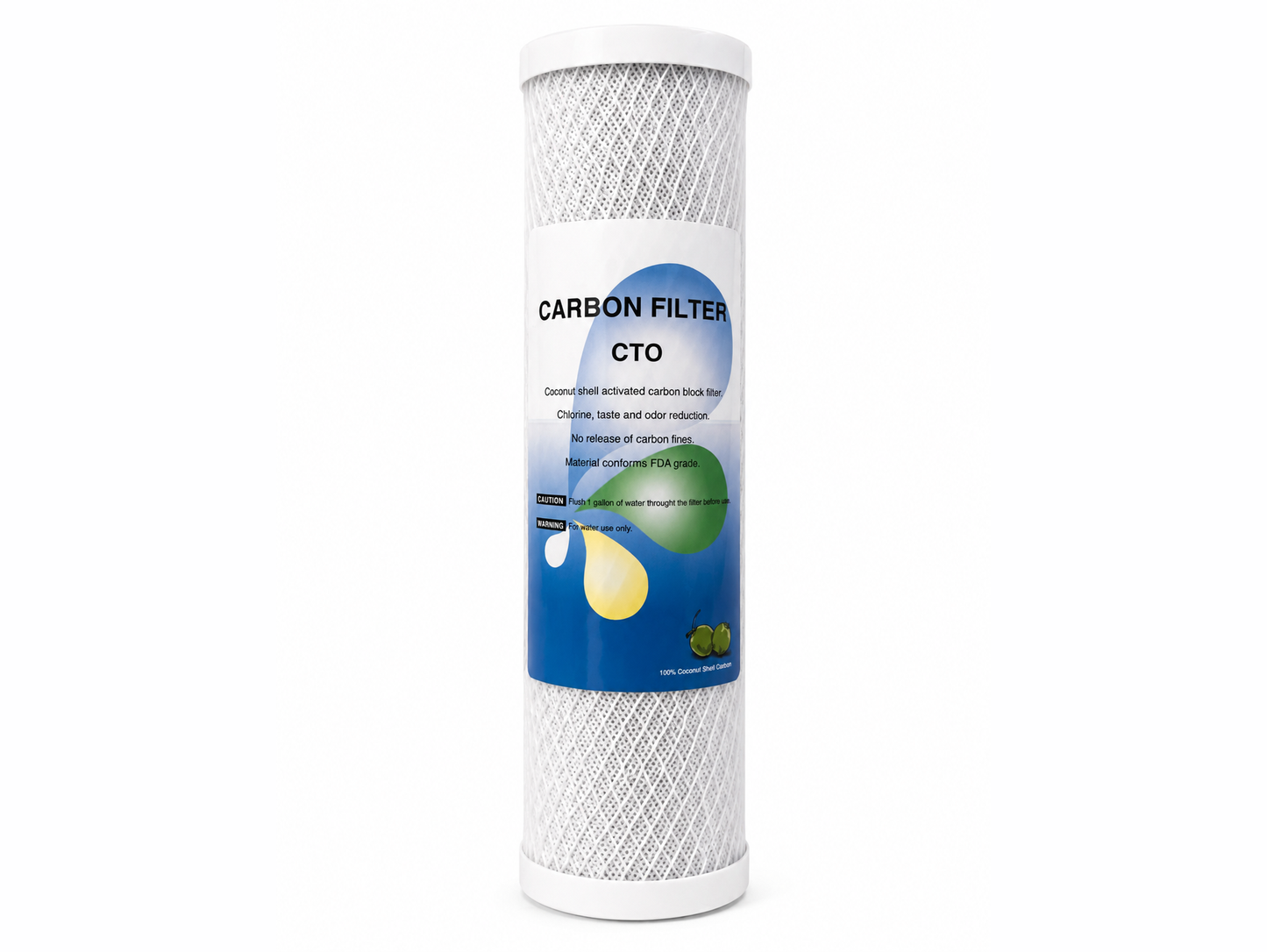10 inch CTO coconut carbon block water filter cartridge 1 micron