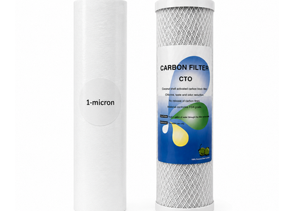 Sediment and carbon block water filter replacement combo set
