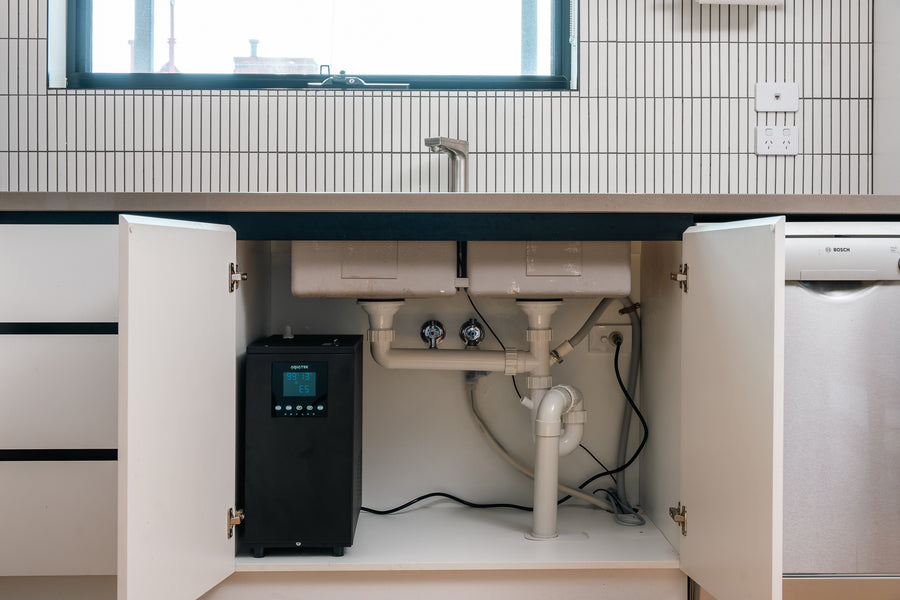 Under-sink hot and cold filtered water system with tap installed — Purest Solutions Melbourne