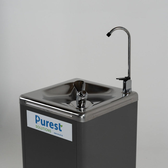 Commercial drinking water bubbler swan neck close-up — Purest Solutions Melbourne