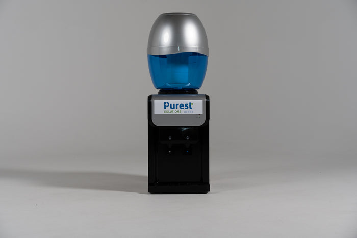 Benchtop refillable water cooler black cool and cold — Purest Solutions Melbourne