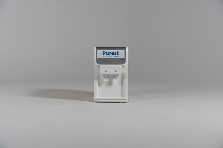 Benchtop plumbed water cooler white cool and cold — Purest Solutions Melbourne
