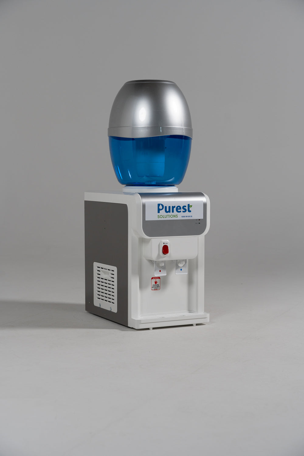 Benchtop refillable filtered water cooler white hot and cold — Purest Solutions