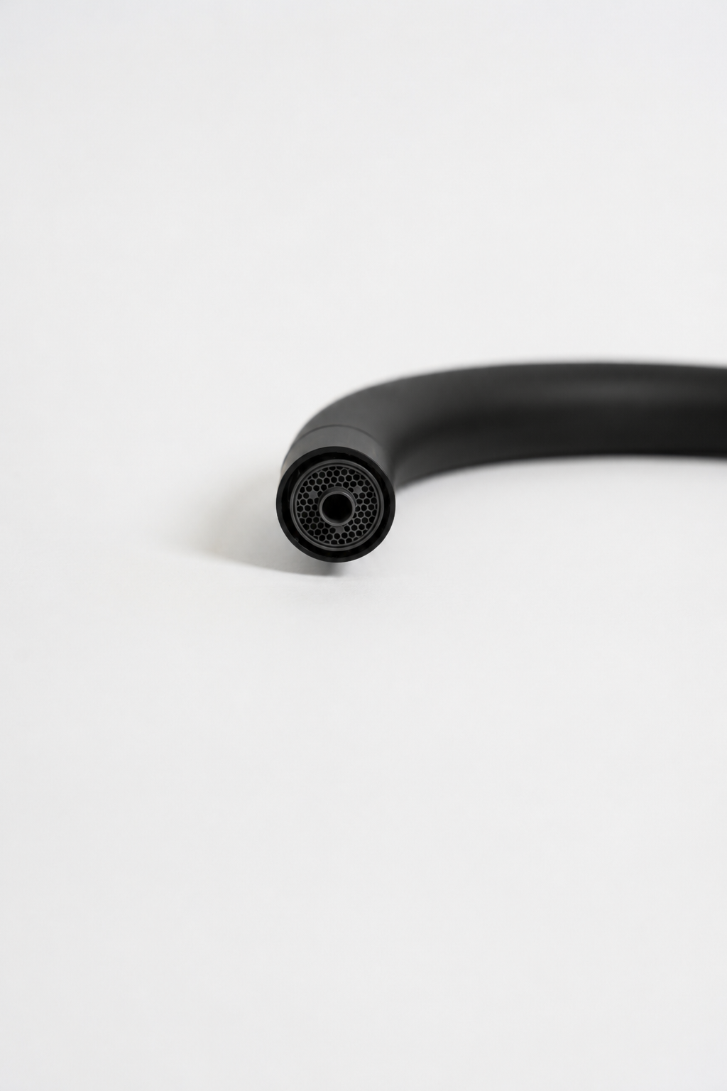 [Matte Black] Matte black filtered tap spout and aerator detail